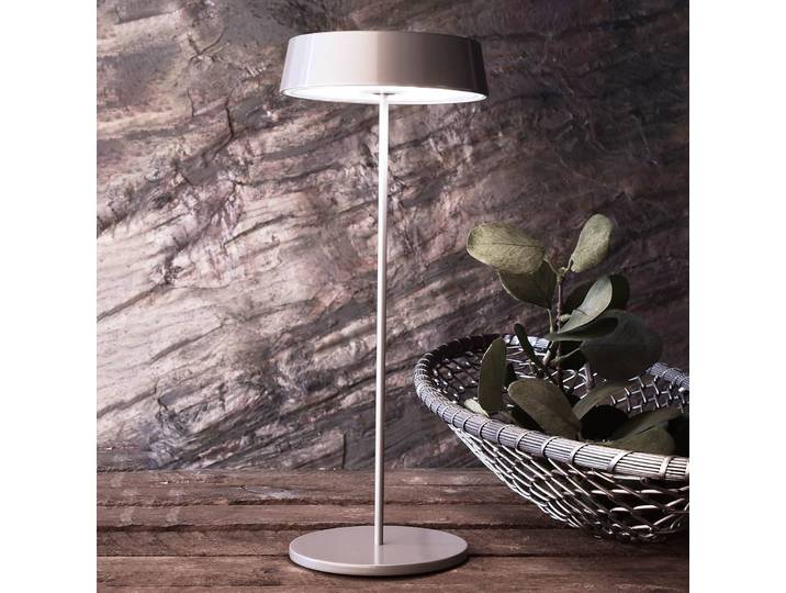Deko-Light LED-Tischleuchte Miram mit Akku, dimmbar, grau Miram, dimmbar, alu / grau / zink, für Wohn- / Esszimmer, Aluminium, Modern