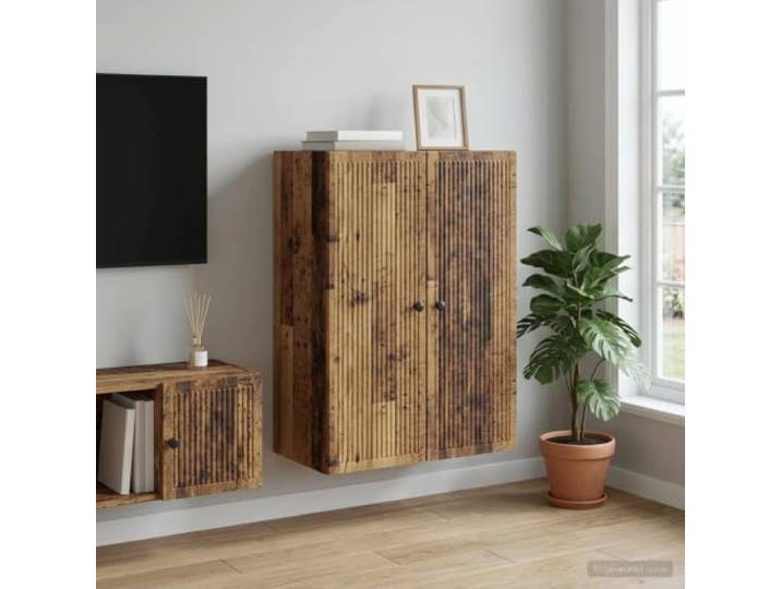 KGHFDVB Wandschrank Holzwerkstoff 66 x 34,5 x 90 cm Vintage Stil, Raumsparend, Praktische Regale, Pflegeleicht, Für Wohnzimmer