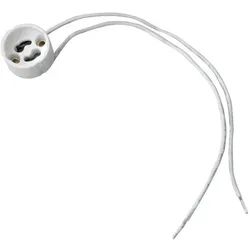 HWH Leuchtmittelfassung GU10, IP20, max. 240V AC, max. 50W, mit 11cm Kabel BLU-47598