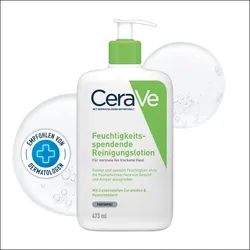 CeraVe Feuchtigkeitsspendende Reinigungslotion für Gesicht und Körper 473 ml