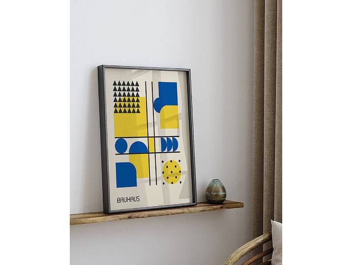 Bild New Bauhaus Colors Rahmen: Buche Massiv, lackiert Abdeckung: Acrylglas Multicolor 32 x 42cm