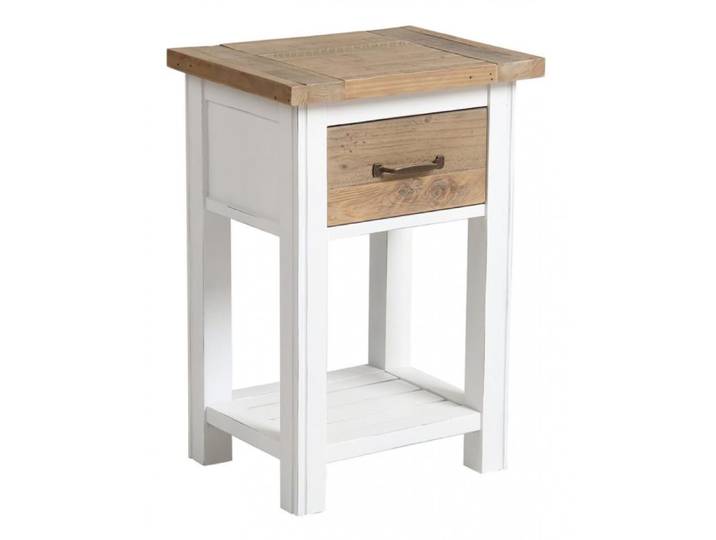 Table de chevet 1 tiroir en bois blanc