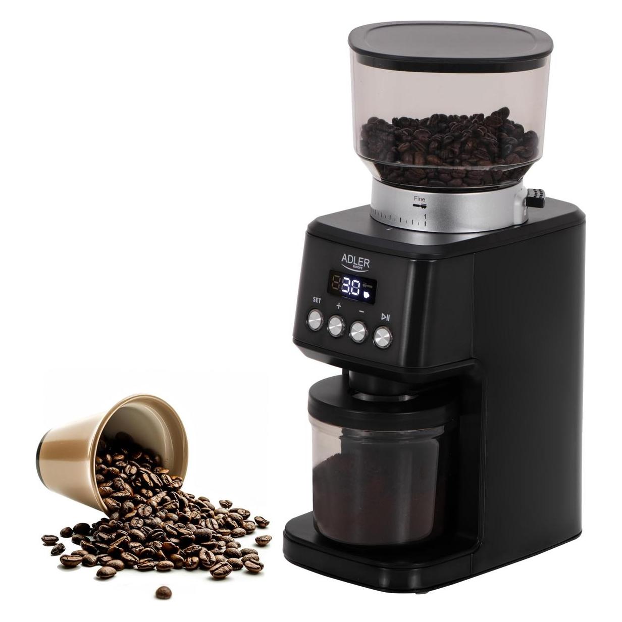 Adler Burr Coffee Grinder | AD 4300 | 180 W | Coffee beans capacity 300 g | Black (AD 4300)