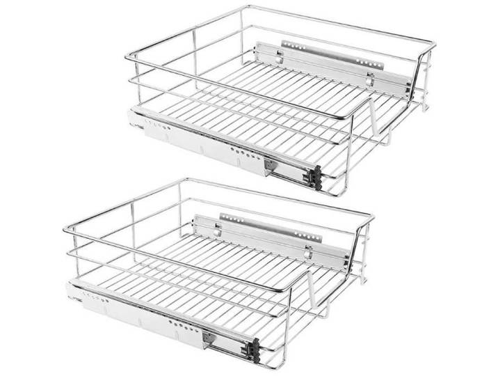 Tiroir Télescopique - MARQUE - Lot de 2 - Largeur 50 cm - Charge Max. 20 kg - Rails Inclus