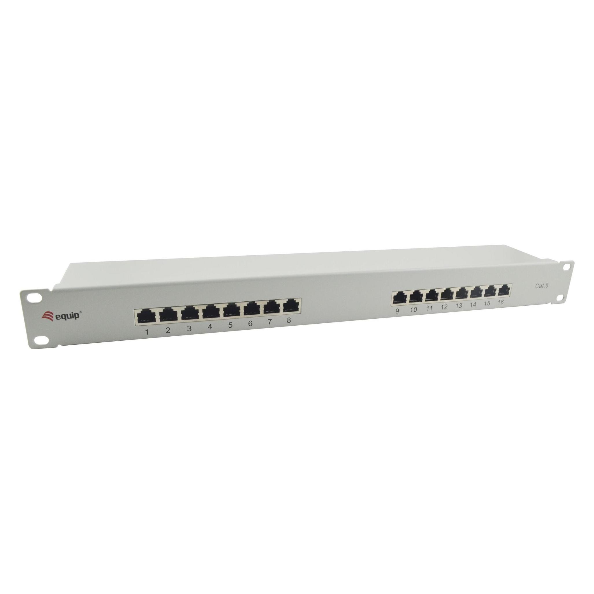 equip Patchpanel 16x RJ45 Cat6 19" 1HE grau (326317)