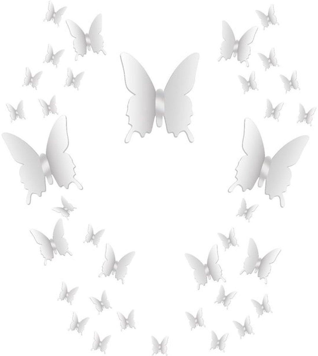 Onf3 DIY Spiegel Vlinder Wanddecoratie - 3D Wandstickers