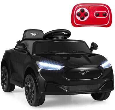 Costway 12V Kids Ride on Car Licensed Ford Mach E with Parent Control and Horn-Black