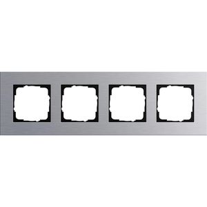 Gira Steckdosenrahmen 021417, Esprit, System 55, 4-fach, Aluminium, silber