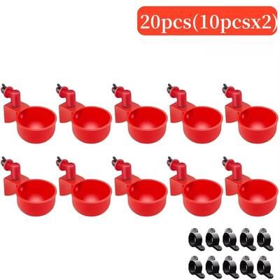 Inspired Finds Automatic Poultry Drinking Cups 5 10 20 Pcs Chicken Waterer Bowls For Hens, Ducks, And Small Birds 20 Pcs