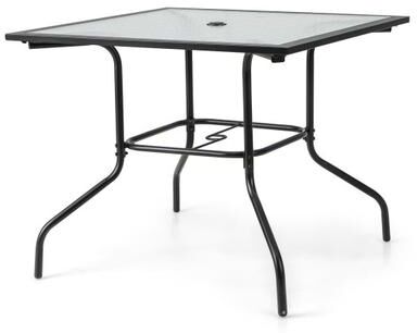 Costway 35 x 35 Inch Patio Dining Table with 1.5 Inch Umbrella Hole without Umbrella