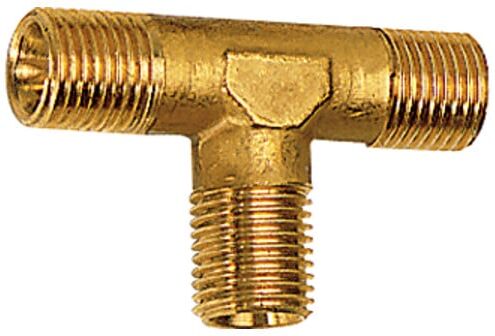 Riegler T-Stück, außen/außen/außen, R 1, SW 30, Messing blank (254.07)