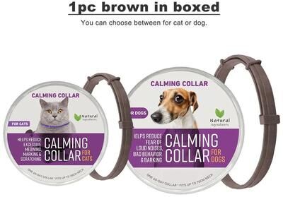 Uplifted Finds Continuous Olfactory Calm Pheromone Collar 1pc Brown In Box calming For Cat 38 Cm