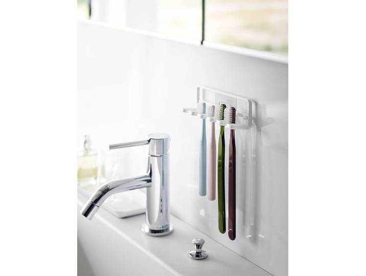 Porte-brosse à dent Hook Acier thermopoudré Polycarbonate Blanc/Blanc 13 x 4 x 3cm