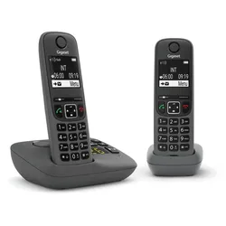 Gigaset AE690A Duo Schnurlostelefon mit Anrufbeantworter anthrazit