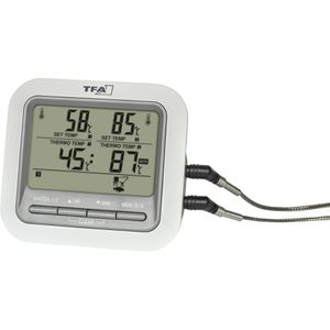 TFA Fleischthermometer 14.1516.02, Grill-Bratenthermometer, LC-Display, 1m kabelgebundene Sonde