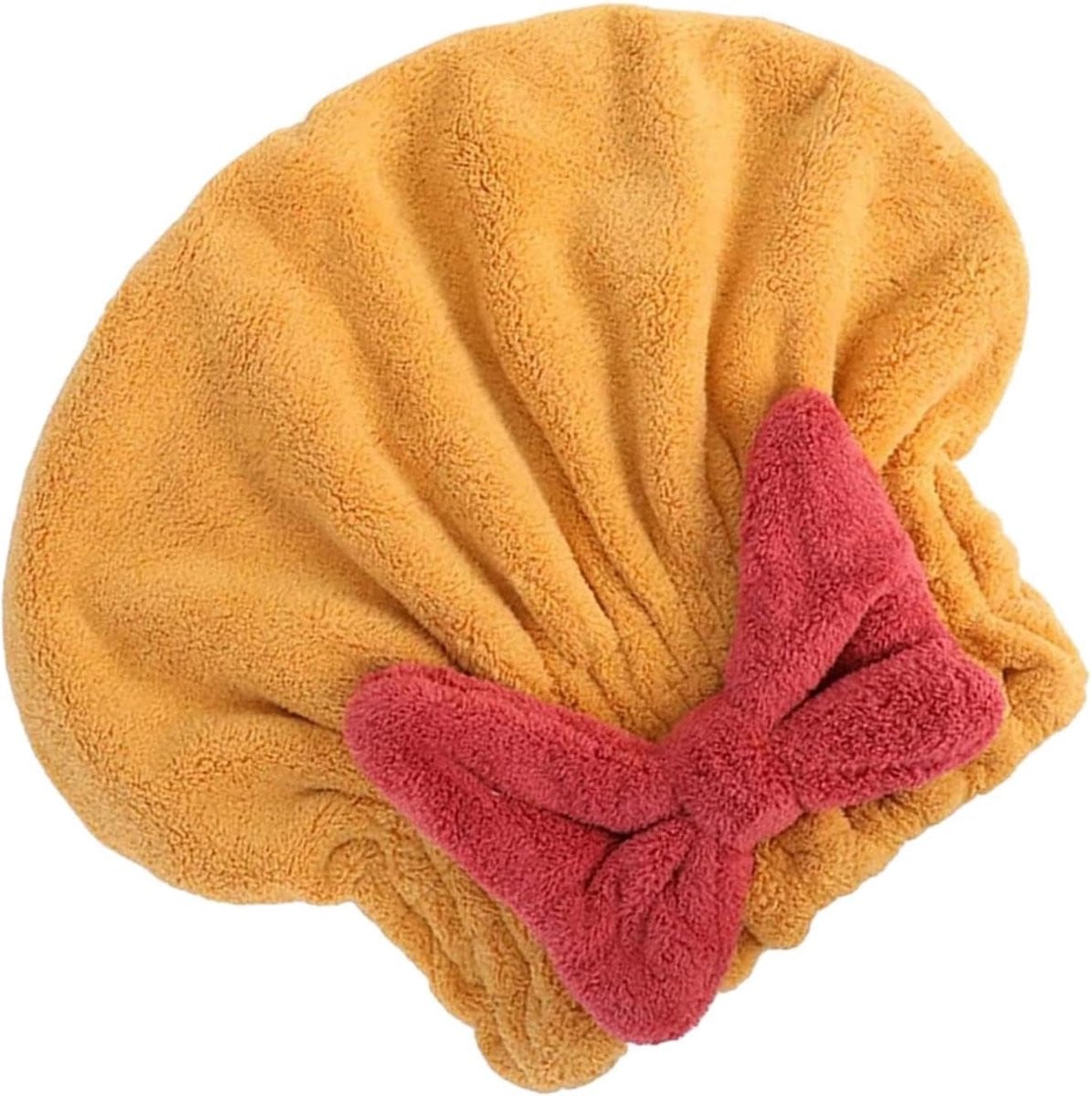 Geel Wikkel Hoofddoek Haarhanddoek voor Snelle Vochtabsorptie - 27 x 26 cm