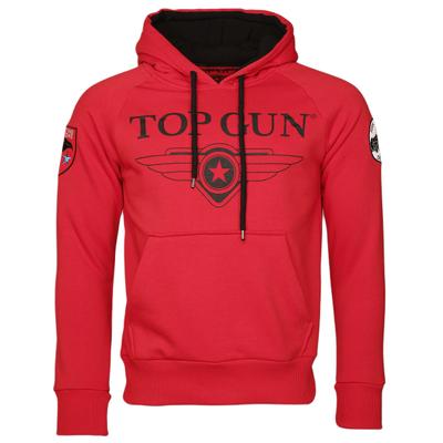 Kapuzenpullover TOP GUN "Defender TG20191012", Herren, Gr. 52L, rot, Obermaterial: 60% Baumwolle, 40% Polyester. Lining: 100% Baumwolle, Rundhals, Pullover Kapuzenpullover