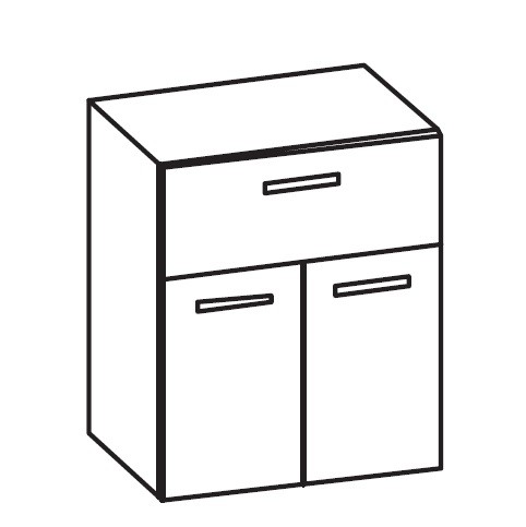 Artiqua 400 Midischrank, Sangallo Grau quer, 400-MTL-1-60-7154-432 400-MTL-1-60-7154-432