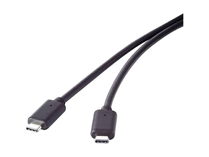 Renkforce RF-4381068 USB-kabel USB 3.2 Gen2x2 USB-C stekker, USB-C stekker 0.50 m Zwart Vergulde steekcontacten