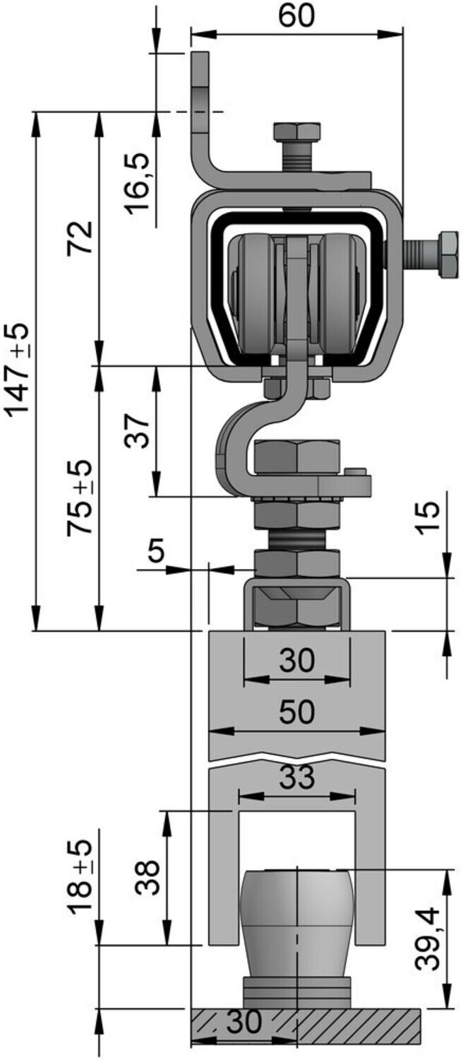 HELM WOELM, ,400, Wandmontage, 400kg, 2000mm (SP400W001400212000)