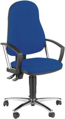Topstar Bürostuhl POINT, Permanentmechanik, mit Armlehnen, Lendenwirbelstütze, Muldensitz, blau