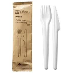 MONOUSO - Besteckset aus Kraftpapier Messer und Gabel (300 Stück)