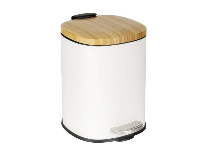 Mülleimer WENKO Fianema 3 l , weiss (weiß), B:17cm H:23,5cm T:21cm, Stahl, Mülleimer, Mülleimer