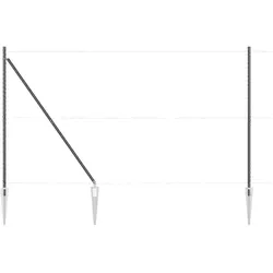 vidaXL Zaunpfosten 13 pcs Grau Stahl