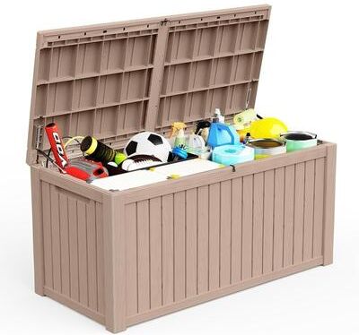 EasyUp Outdoor Patio Storage Resin Lockable Deck Box