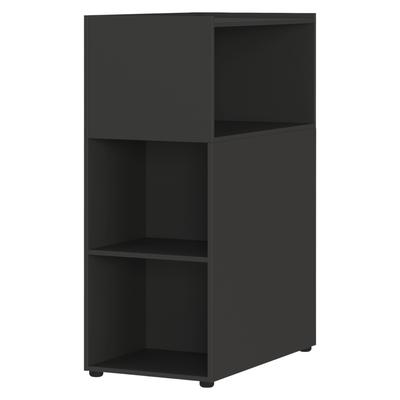 bümö Space Anstellcontainer & Raumteiler in Graphit, Regal Container mit 5 Fächer - Schreibtisch Schrank für Ordner & Akten am Bürotisch -