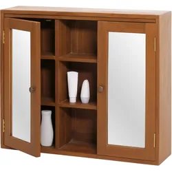 Teak-Spiegelschrank HWC-M85, Badspiegelschrank, hochwertiges B-Grade-Teak (Kernholz, 20-30 Jahre), 70x80x20cm