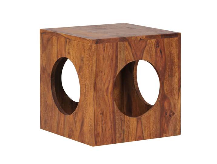 Table d'appoint en bois massif de sheesham, marron