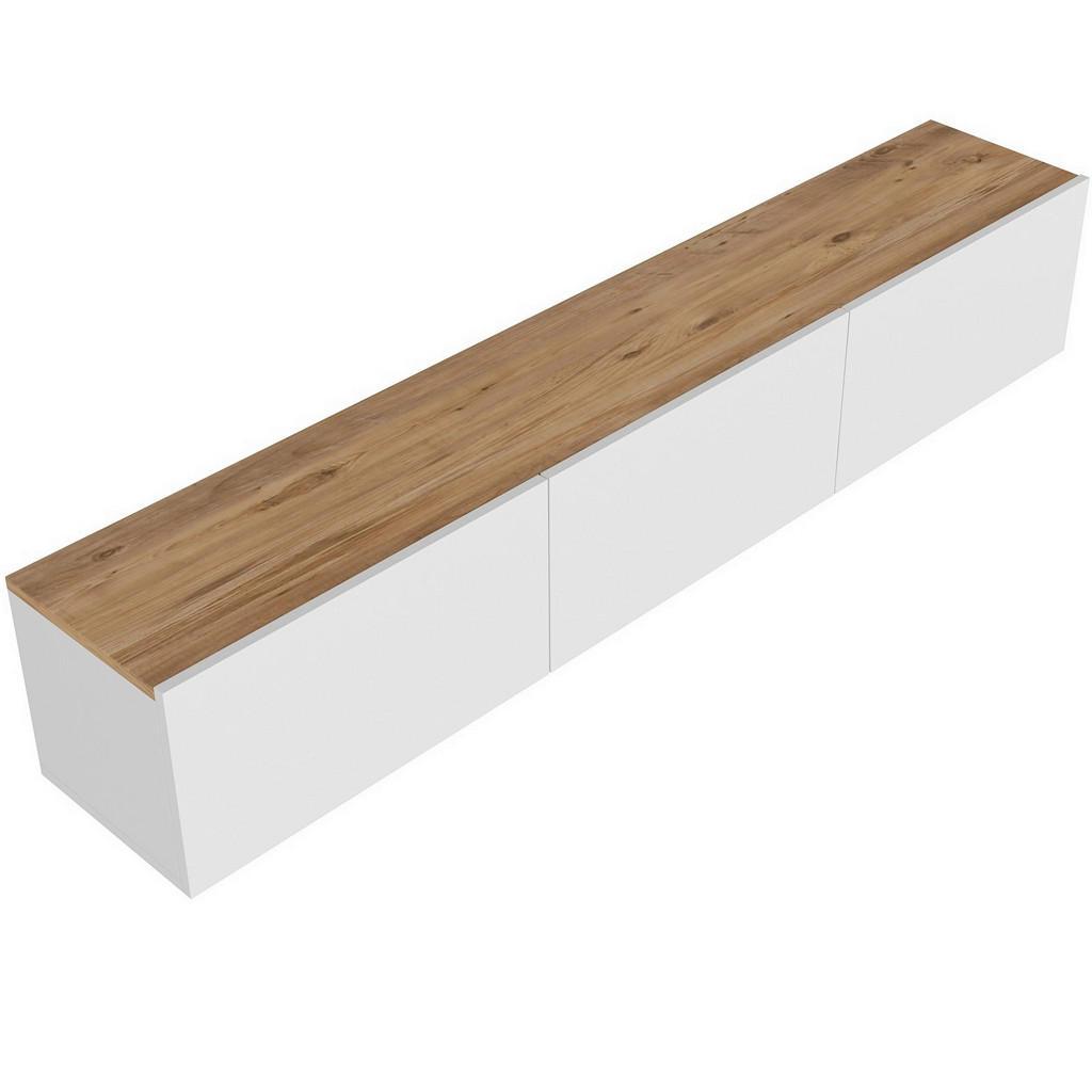 Mid.you Lowboard , Weiss, Kieferfarben , Holzwerkstoff , 150x30x32 cm , hängend , Wohnzimmer, TV Möbel, Lowboards, Lowboards hängend