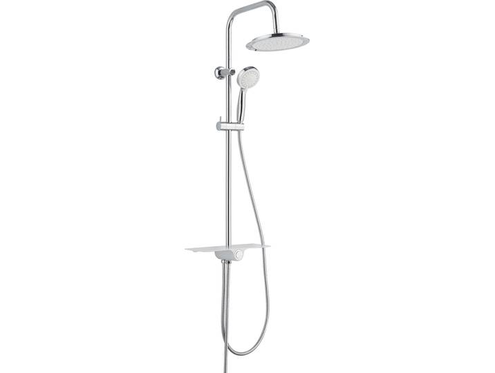 SCHÜTTE Duschset AQUASTAR, Duschsystem mit Regendusche und Ablage, Chrom/Weiß