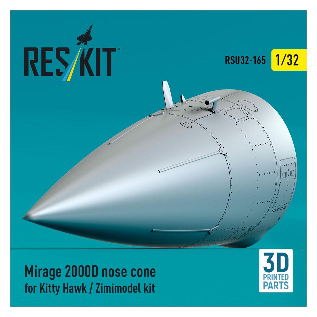 ResKit Mirage 2000D nose cone for Kitty Hawk / Zimimodel kit (3D Printed) (RSU32-0165)