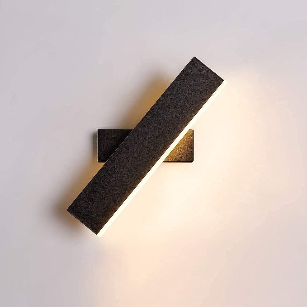 Haobosic Moderne LED-wandlamp met verstelbare hoek, 8W, rechthoekig metalen accent voor woonkamer, slaapkamer of gang