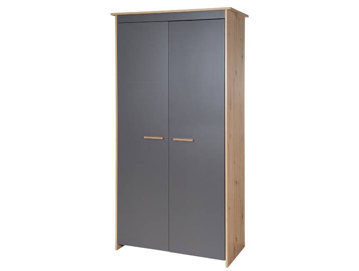 Kinderkleiderschrank 2-türig 'Anna' - Anthrazit / Dekor Kent Eiche
