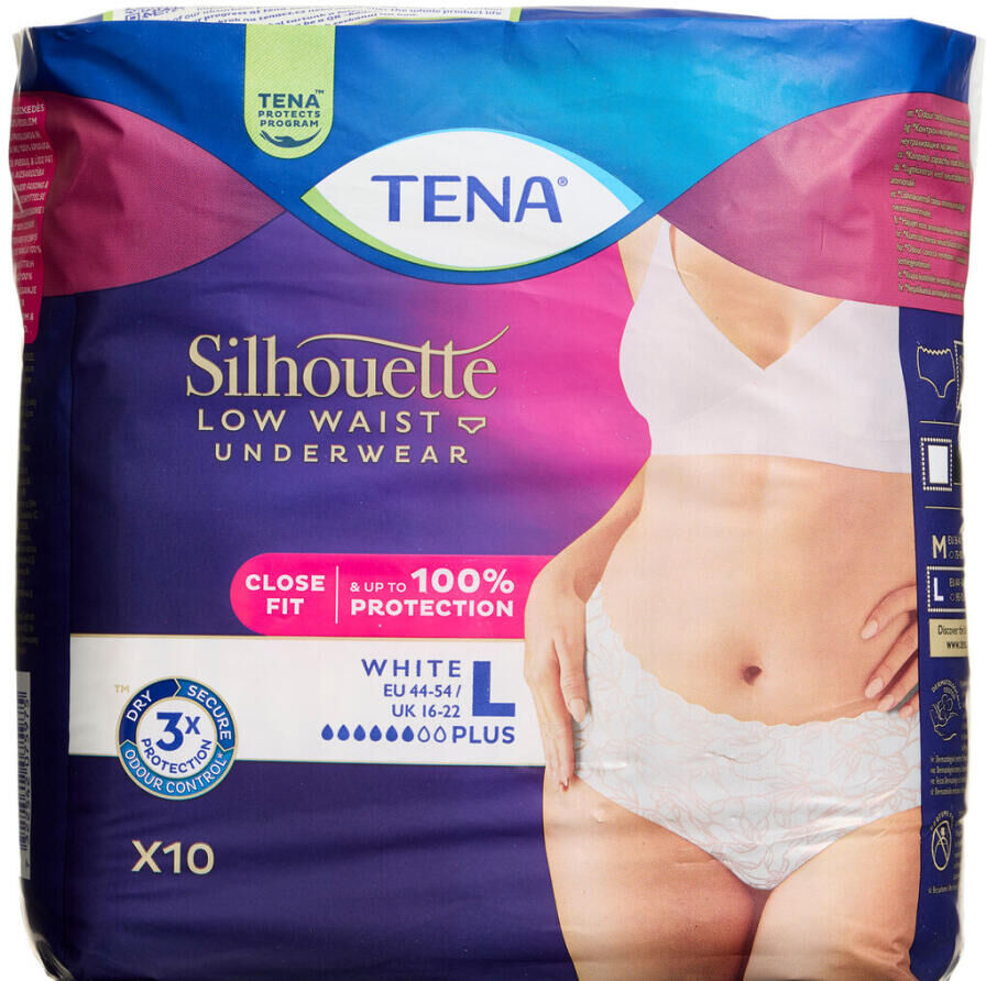 Tena Silhouette Plus Hvid Large Medicinsk udstyr 10 stk