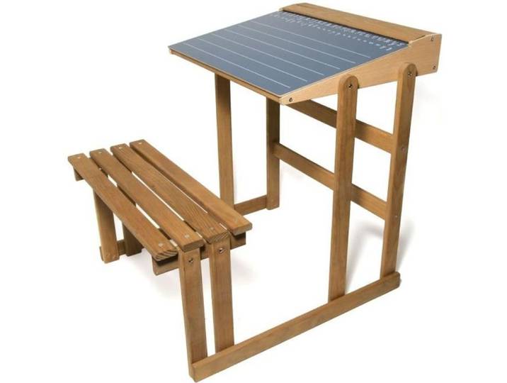 JEUJURA Bureau D'Ecolier En Bois - Teinté Chêne Hauteur 60 cms