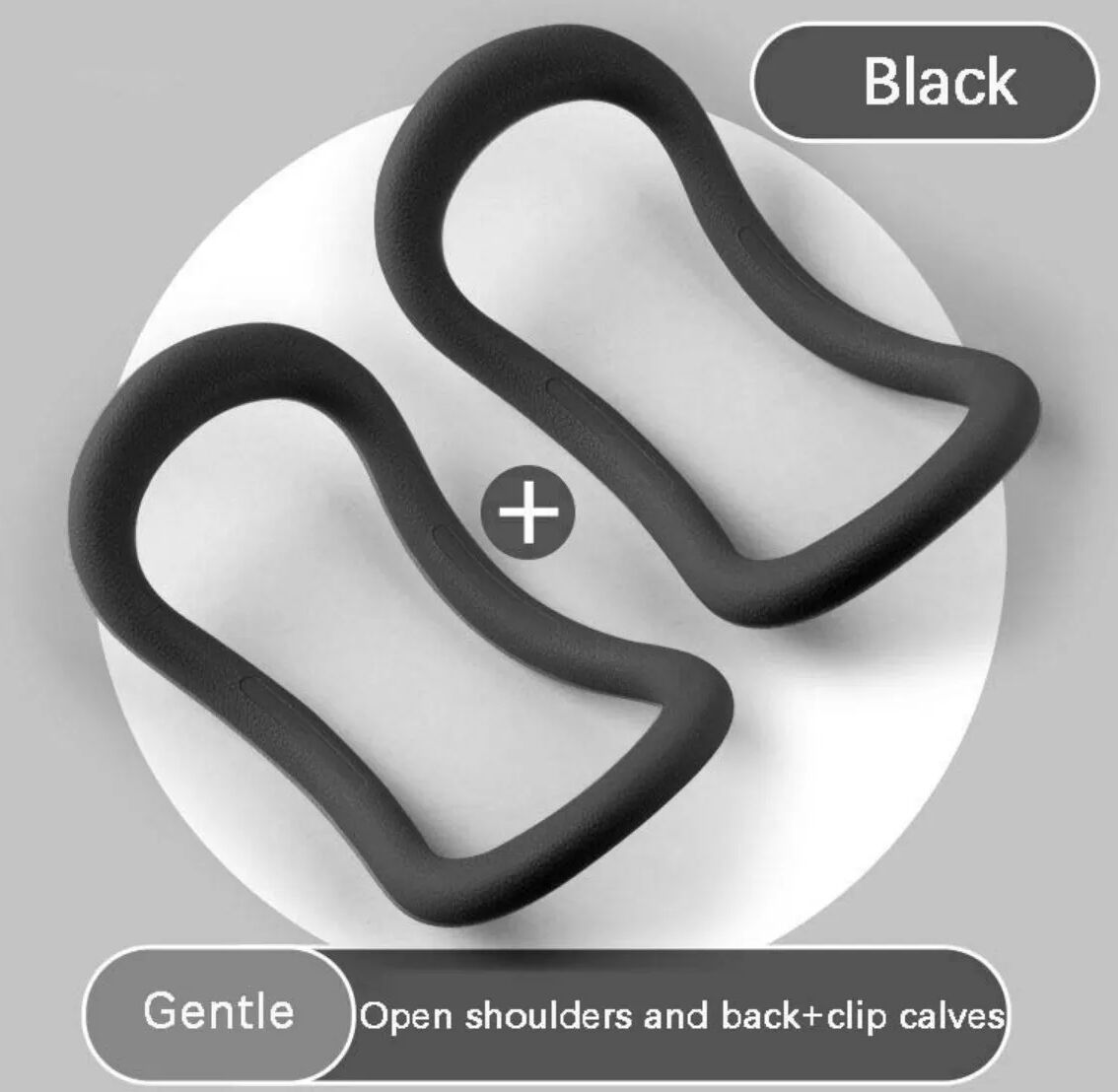 INF Waden-Toning Fitness-Ring Set - Weiche TPE Pilates & Yoga Magic Circles (2er-Pack) für Dehnung, Schulteröffnung und Schwarz