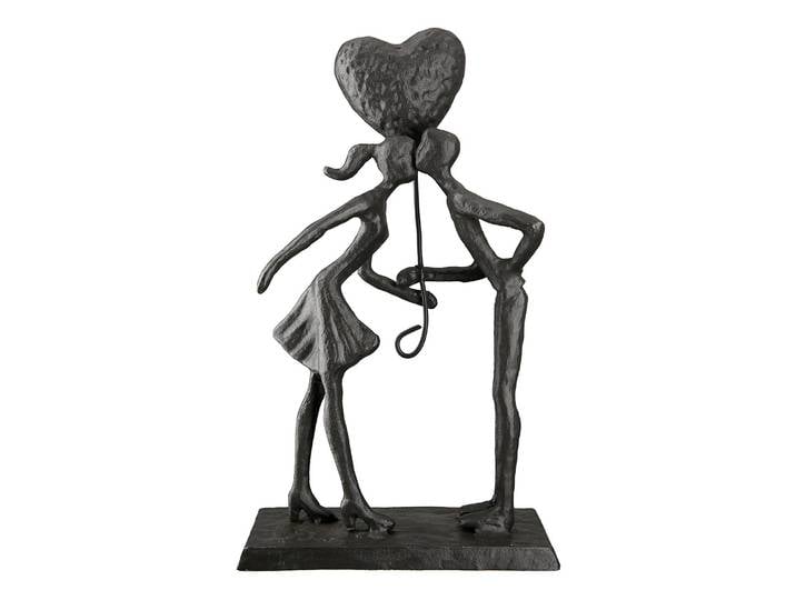 Skulptur Liebespaar 13 x 23 x 5cm Braun
