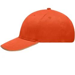 Basecal Light Brushed "MB6541" 6-Panel-Sandwich - dark-orange/beige
