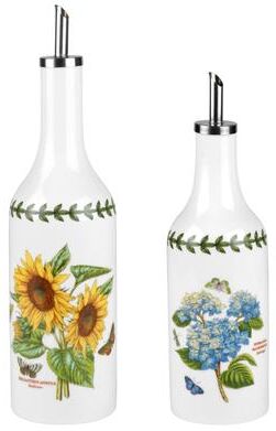 "Portmeirion Botanic Garden Oil and Vinegar Drizzler Set - 9"" Oil Dispenser & 7.5"" Vinegar Bottle"