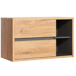 WASCHTISCHUNTERSCHRANK 100cm Rigel Holz und Anthrazit