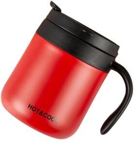 Uplifted Trends Premium Stainless Steel Insulated Coffee Mug With Handle Large Capacity Wide Mouth Office Travel Cup red 350ml