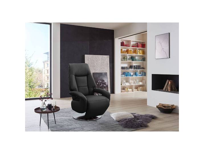 Fauteuil relax Givors Noir Cuir Pua Avec aide au redressement/Fonction relaxation 74 x 114 x 77cm