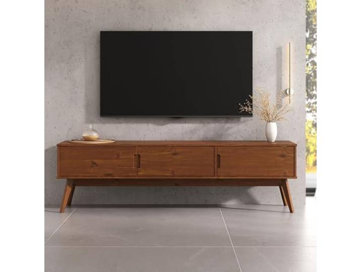 IDIMEX Tivoli Lowboard aus Massivholz, 180 cm Kastanie Finish- TV Lowboard mit großem Stauraum, Wohnzimmermöbel, Wohnzimmer Sideboard, TV Schrank, skandinavisches Design