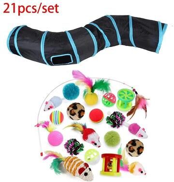 Uplift Picks Rainbow Cat Tunnel Collapsible Interactive Play Tube For Cats And Puppies 24