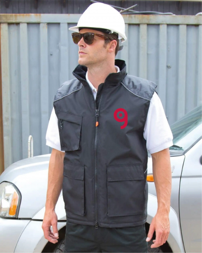 Gilet antivento impermeabile Vostex Work-Guard nero, poliestere Personalizzate o neutre Result Work Guard