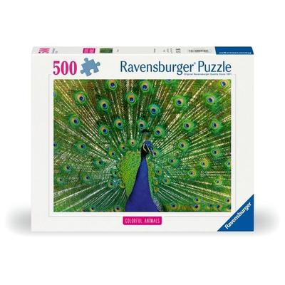Erwachsenenpuzzle 'Colorful Animals' 500 Teile - Pfau